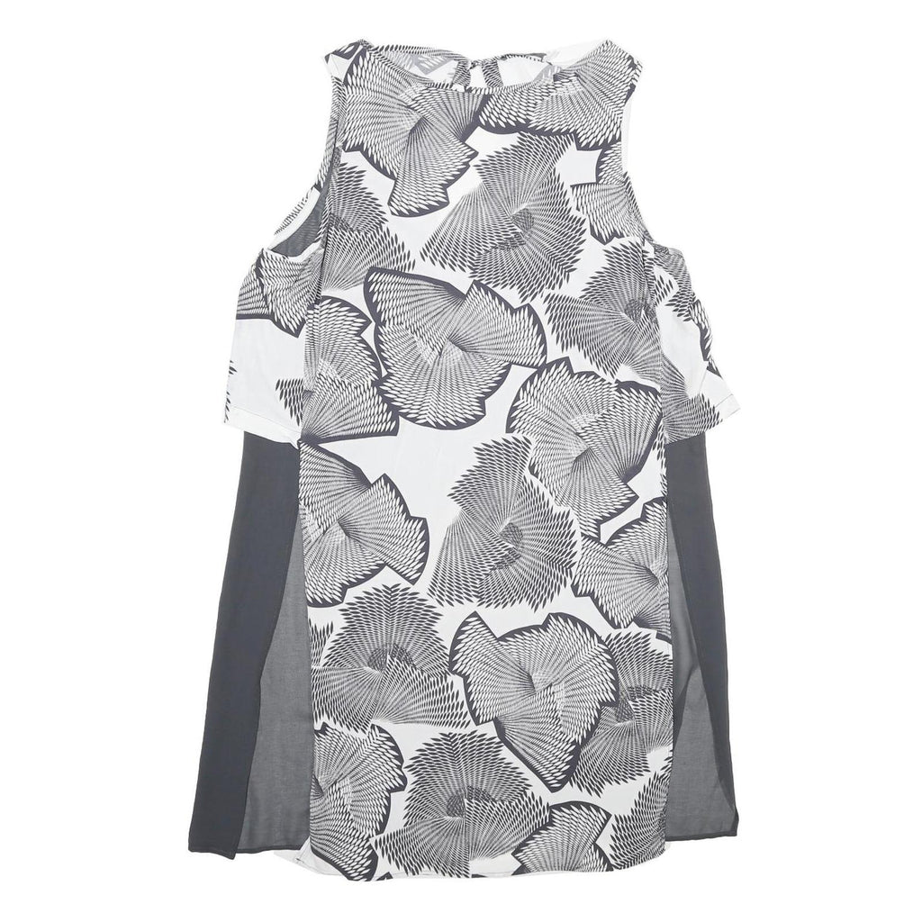 MINT VELVET Womens Black & White Printed Day Dress Viscose Sleeveless UK 16