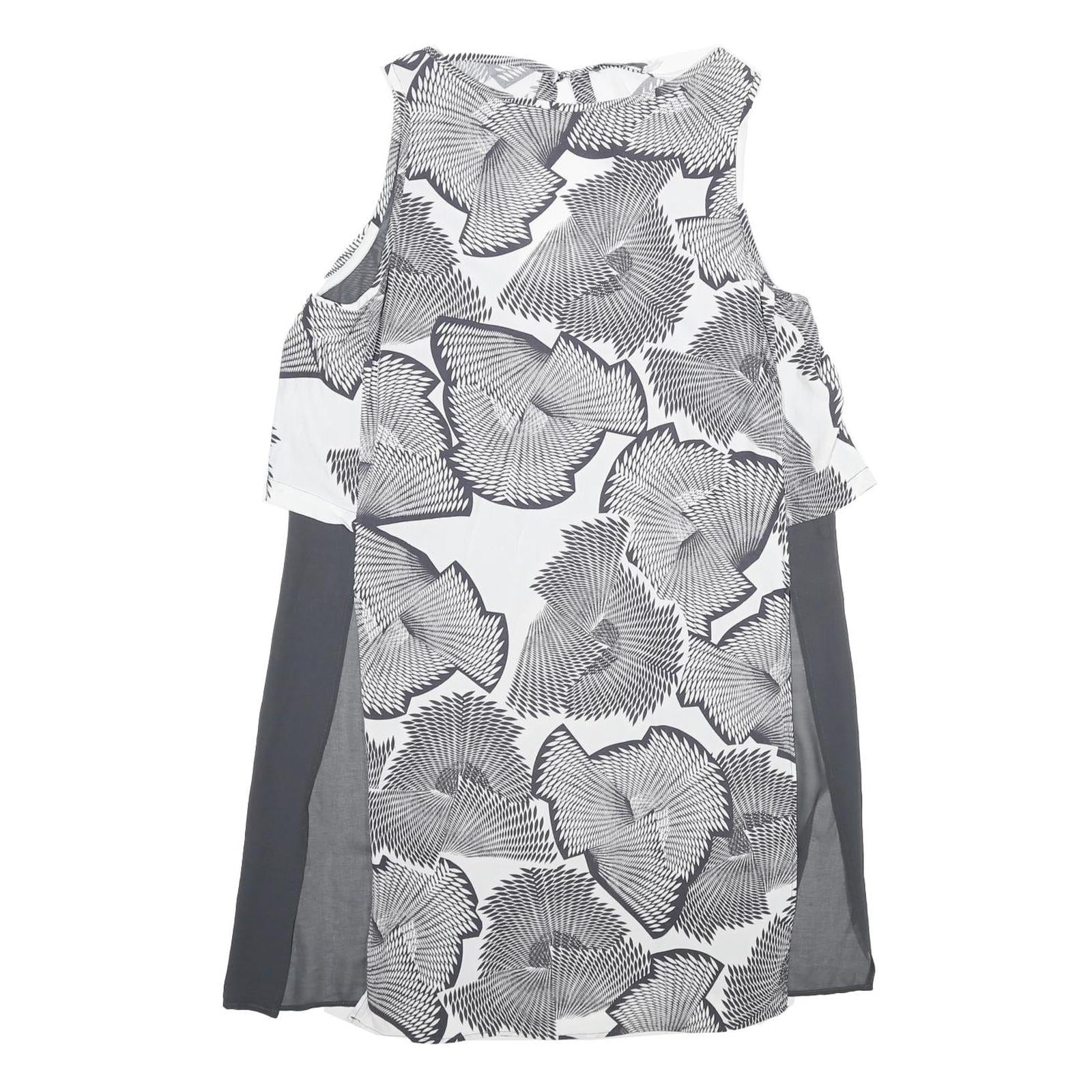 MINT VELVET Womens Black & White Printed Day Dress Viscose Sleeveless UK 16