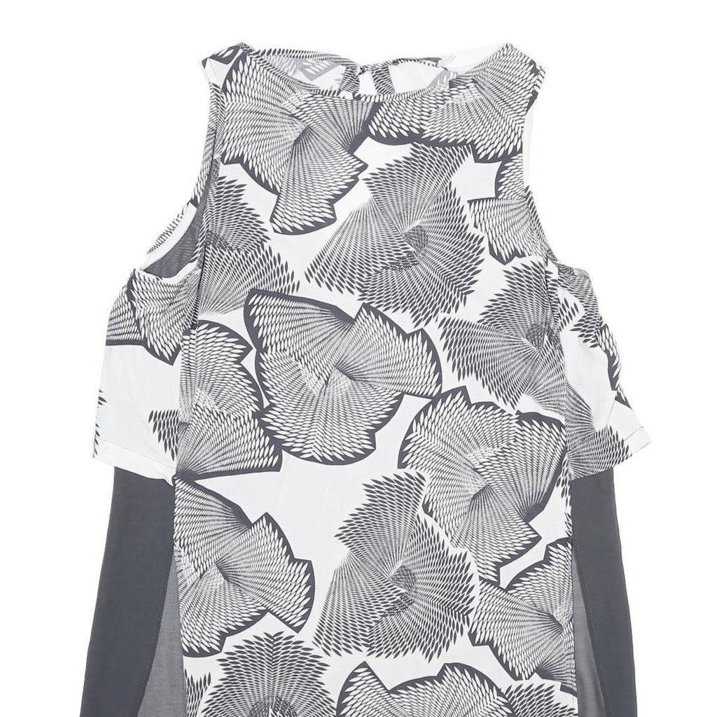 MINT VELVET Womens Black & White Printed Day Dress Viscose Sleeveless UK 16