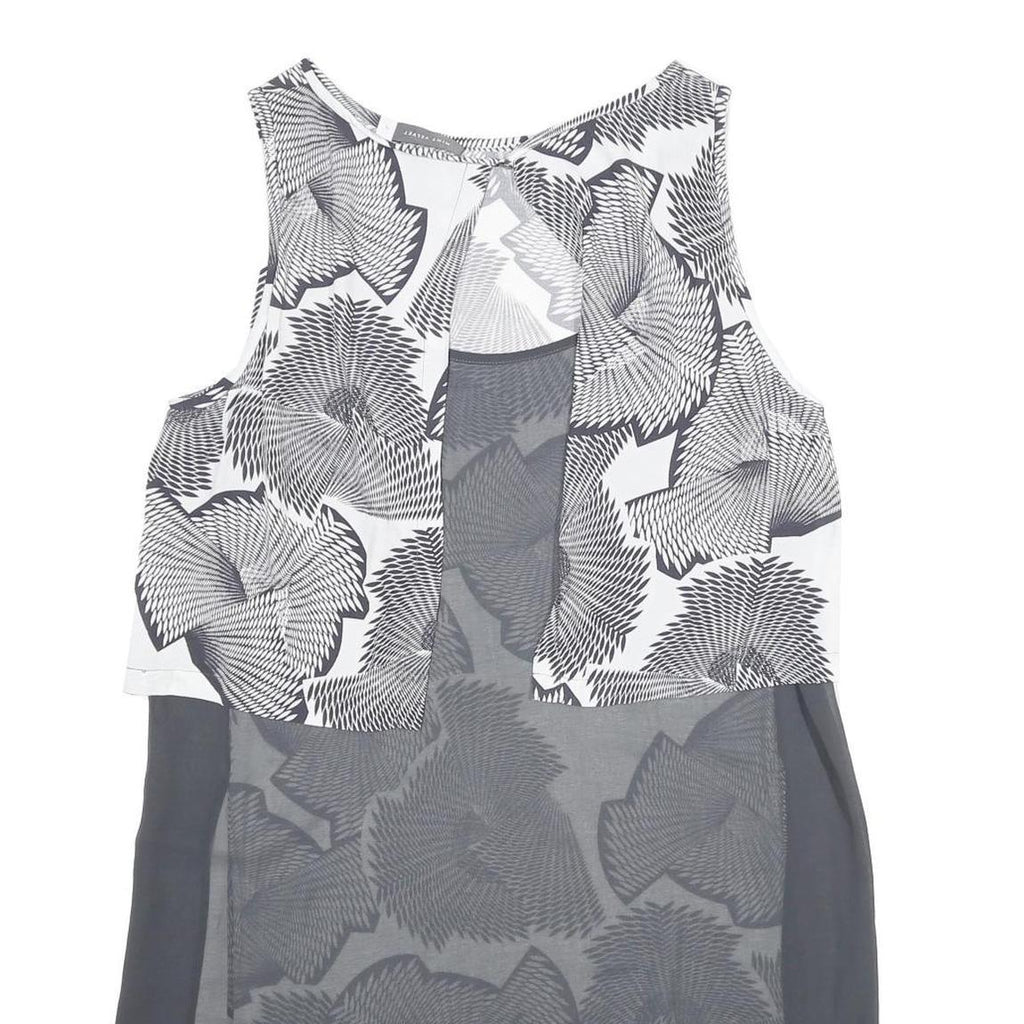 MINT VELVET Womens Black & White Printed Day Dress Viscose Sleeveless UK 16