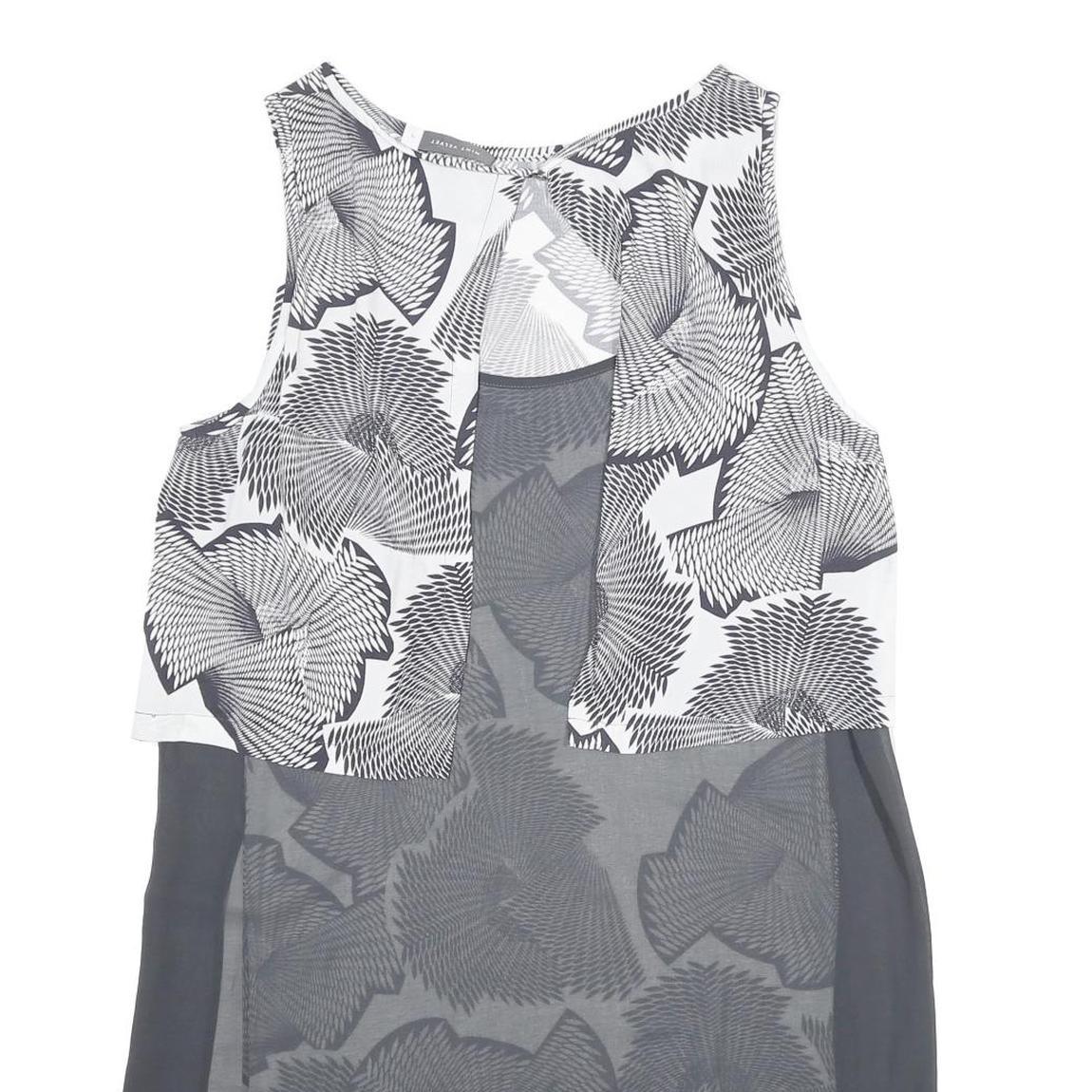 MINT VELVET Womens Black & White Printed Day Dress Viscose Sleeveless UK 16