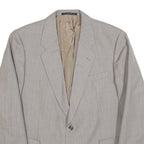 WESTBURY Mens Grey Button Closure Wool Blend Classic Jacket L Wool Blend Plain