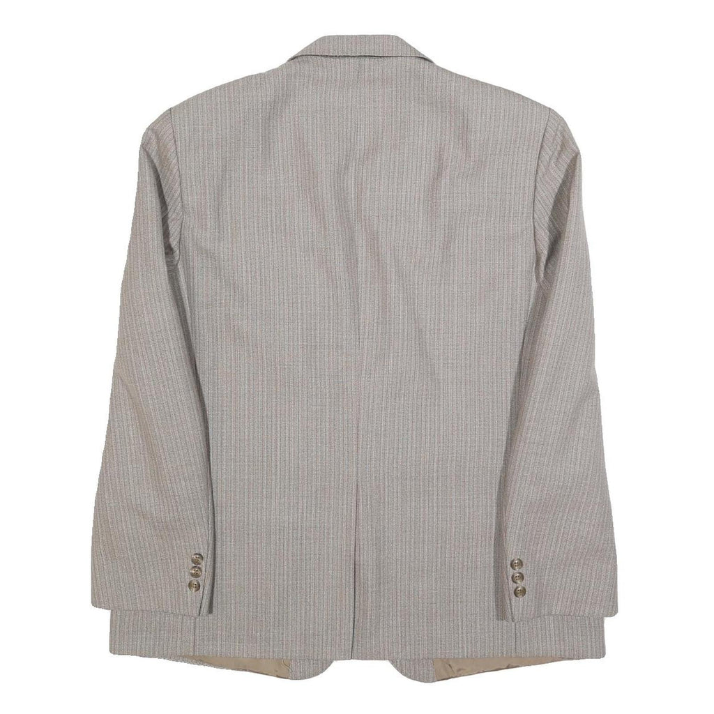 WESTBURY Mens Grey Button Closure Wool Blend Classic Jacket L Wool Blend Plain