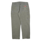 DICKIES Mens Cotton Blend Green Regular Straight Trousers W38 L32 Workwear