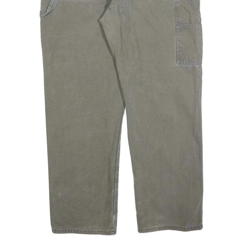 DICKIES Mens Cotton Blend Green Regular Straight Trousers W38 L32 Workwear