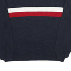 CHAPS RALPH LAUREN Mens Navy Blue & Red Patterned Cotton Jumper Crew Neck Basic