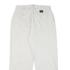 NAUTICA Mens Cotton Blend White Relaxed Straight Trousers W34 L30 Casual Zip