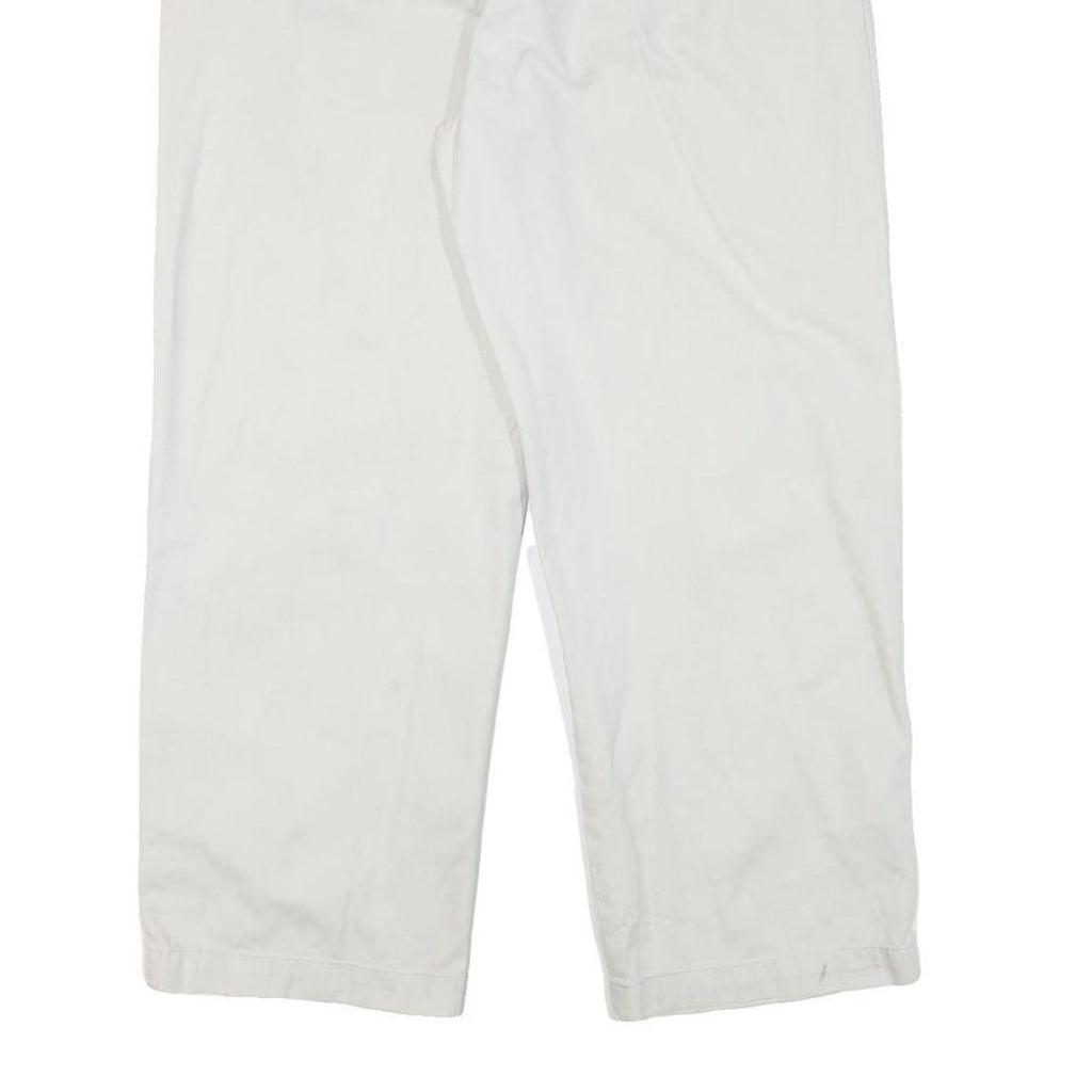 NAUTICA Mens Cotton Blend White Relaxed Straight Trousers W34 L30 Casual Zip