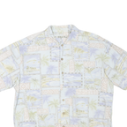 BATIK BAY Mens Blue & Cream Cotton Short Sleeve Shirt L Summer Holiday Casual