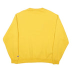 CHAMPION Mens Yellow Navy Print Crew Neck L Sweatshirt Cotton Blend Casual