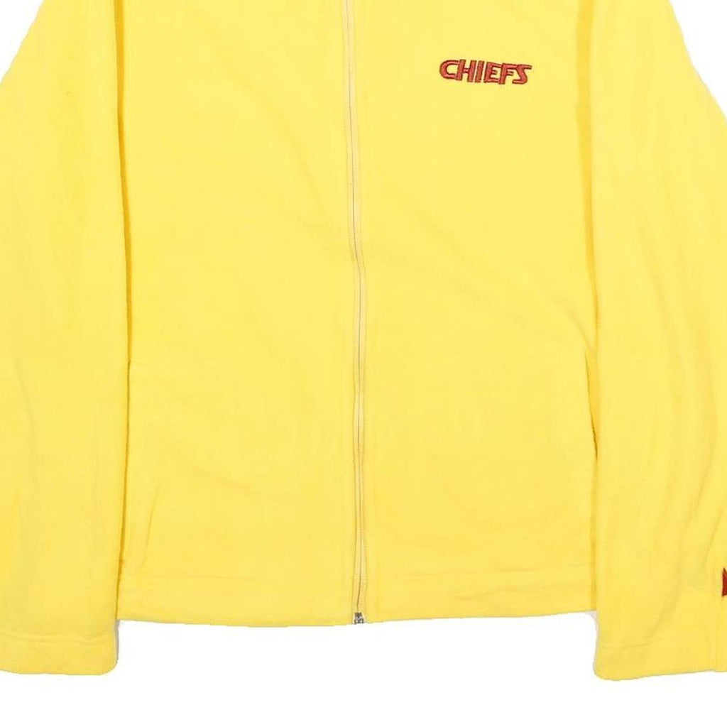 NFL Mens Yellow Zip Jacket M Polyester Plain Casual Sportswear Lightweight