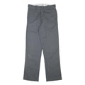 DICKIES Mens Cotton Blend Grey Regular Straight Trousers W29 L31 Workwear Zip