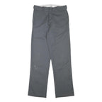 DICKIES Mens Cotton Blend Grey Regular Straight Trousers W29 L31 Workwear Zip
