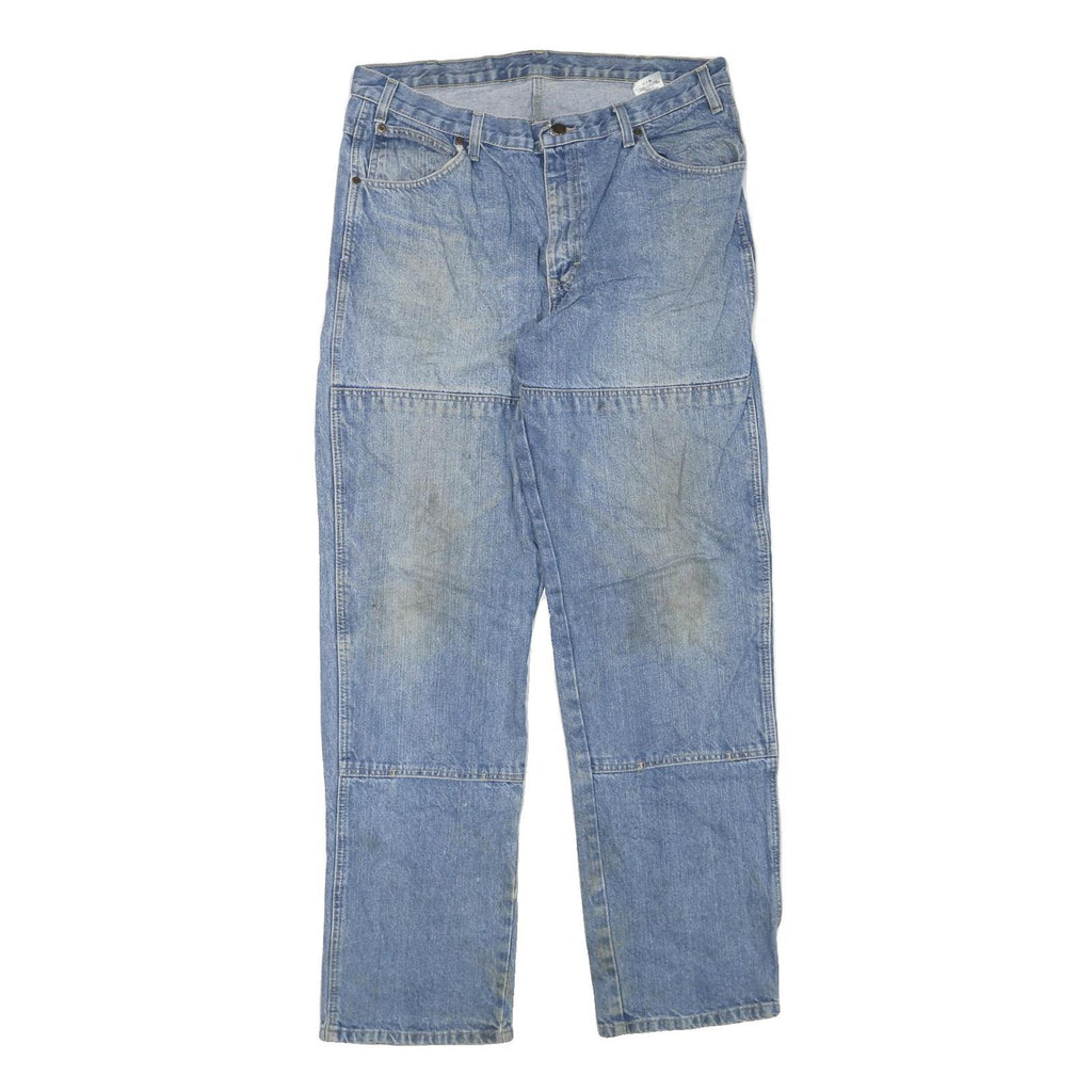DICKIES Mens Regular Blue Denim Jeans W36 L34 Workwear Pocket Zip Closure
