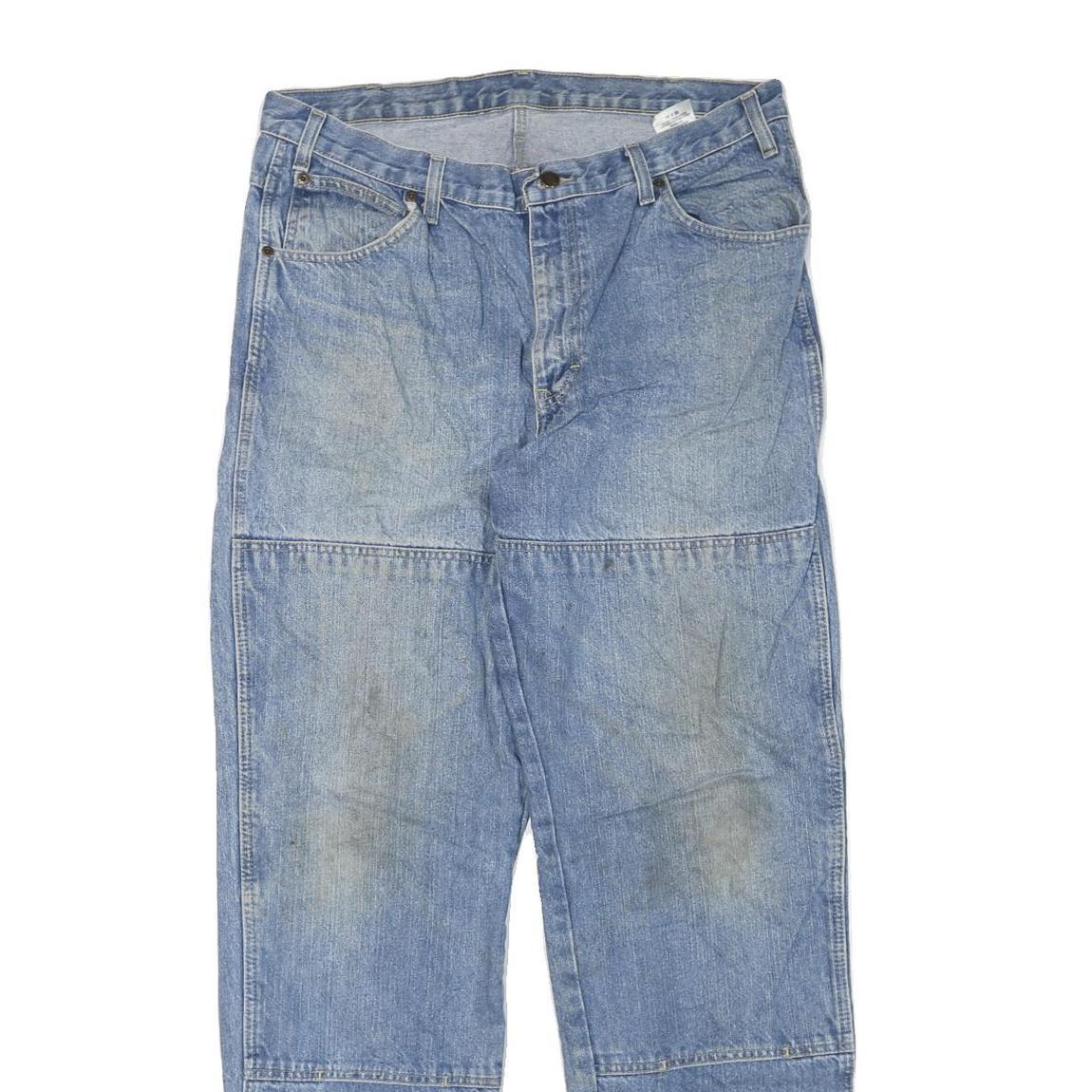 DICKIES Mens Regular Blue Denim Jeans W36 L34 Workwear Pocket Zip Closure