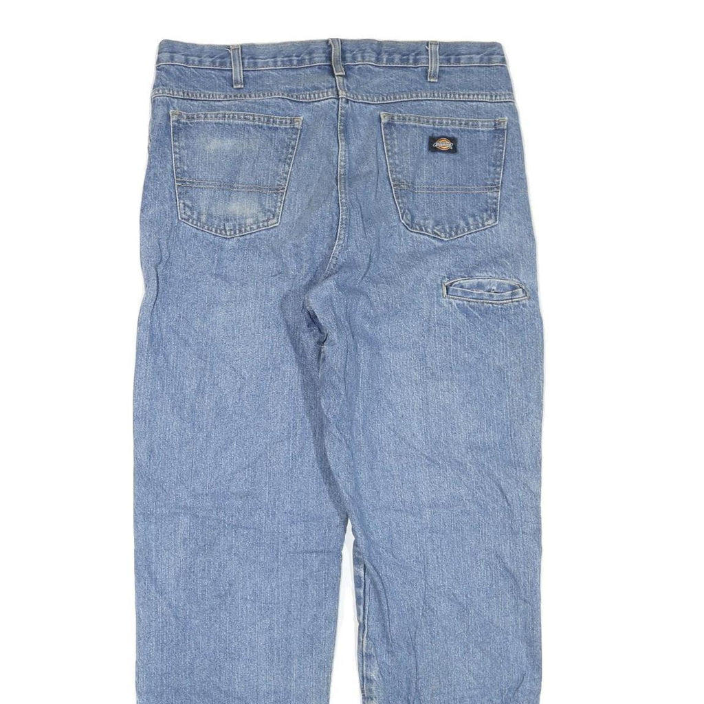 DICKIES Mens Regular Blue Denim Jeans W36 L34 Workwear Pocket Zip Closure