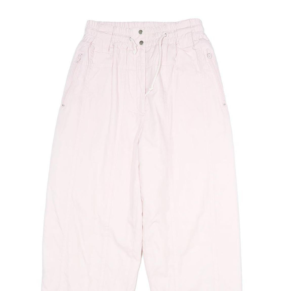 PLAYCREW Womens Cotton Blend Pink Regular Fit Tapered Trousers W24 L29 Zip