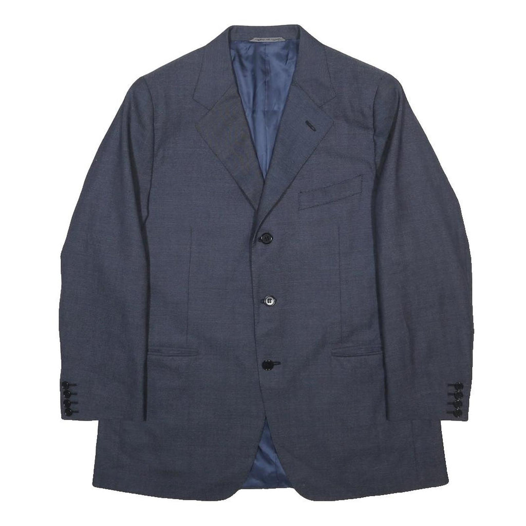 CANALI Mens Blue Wool Tailored Jacket M Button Closure Classic Fit Formal Blazer