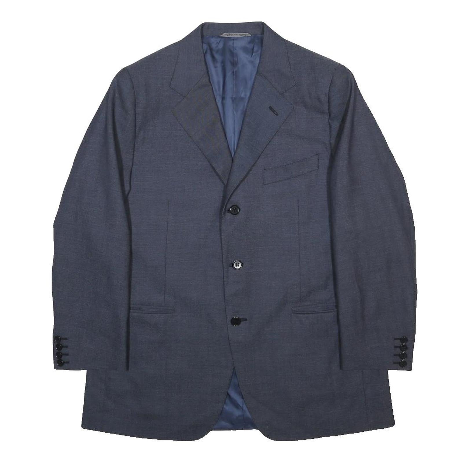 CANALI Mens Blue Wool Tailored Jacket M Button Closure Classic Fit Formal Blazer