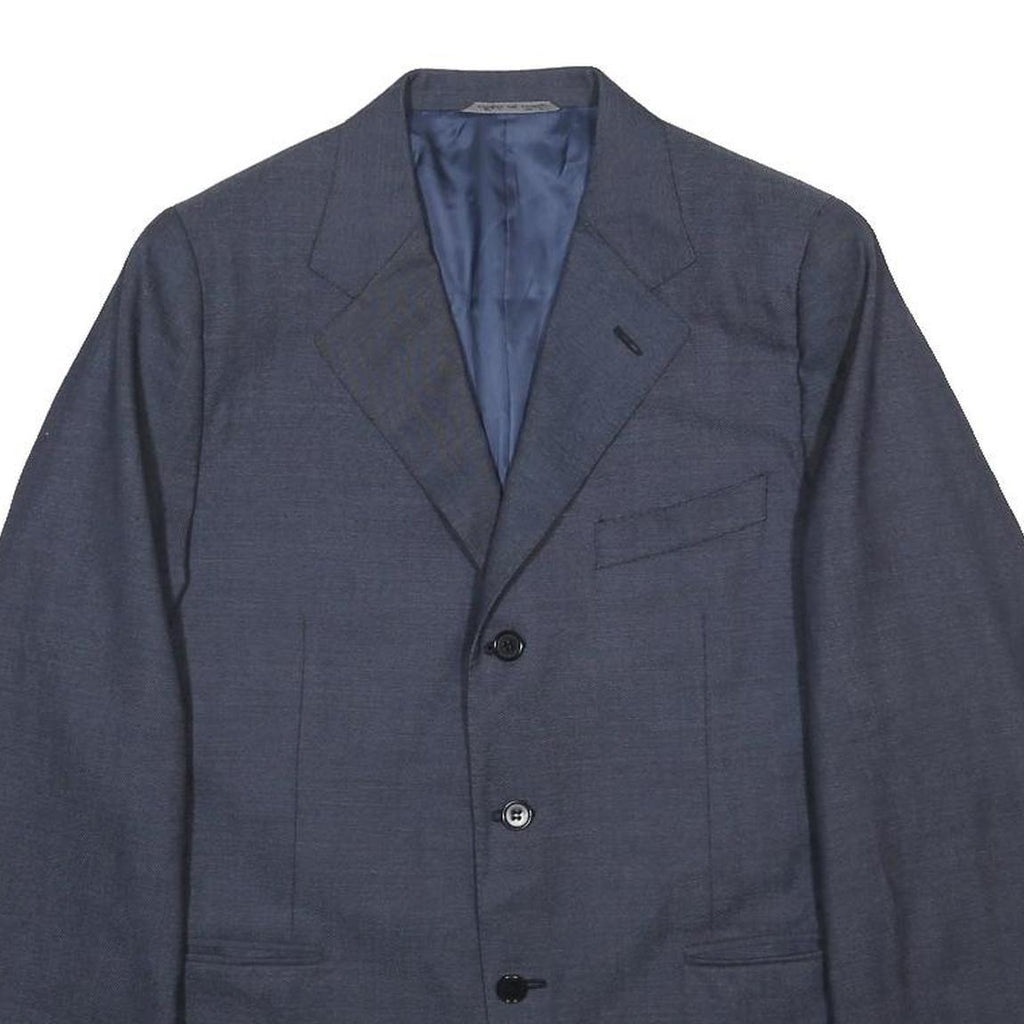 CANALI Mens Blue Wool Tailored Jacket M Button Closure Classic Fit Formal Blazer