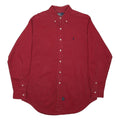 RALPH LAUREN Mens Red Casual Shirt L Button-Down Collar Long Sleeve Cotton