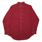 RALPH LAUREN Mens Red Casual Shirt L Button-Down Collar Long Sleeve Cotton