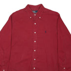 RALPH LAUREN Mens Red Casual Shirt L Button-Down Collar Long Sleeve Cotton