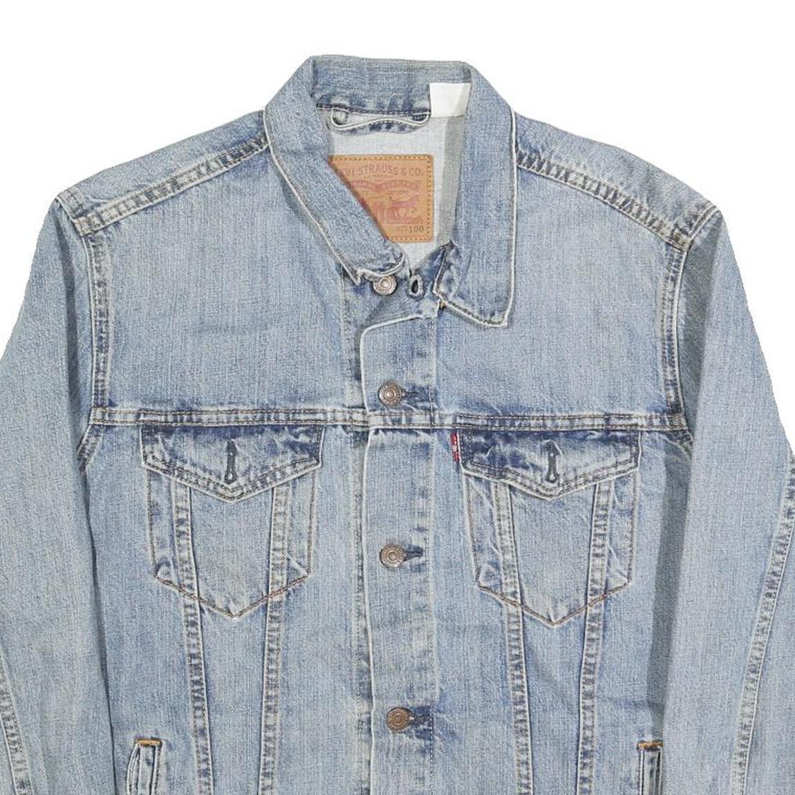 LEVI'S Mens Blue Denim Jacket M Cotton Blend Button Closure Classic Fit Retro