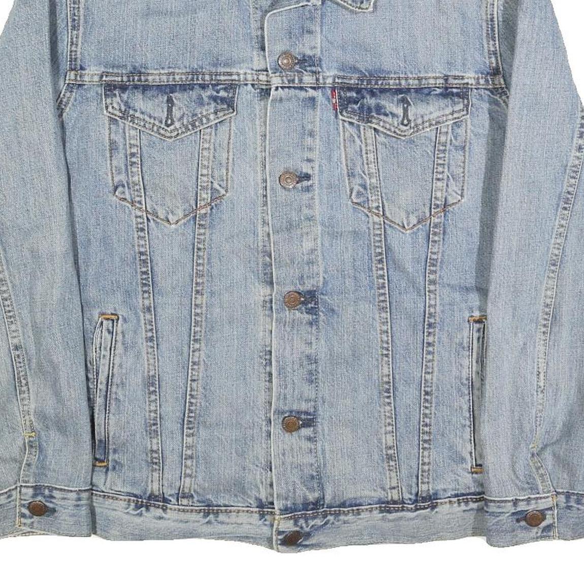 LEVI'S Mens Blue Denim Jacket M Cotton Blend Button Closure Classic Fit Retro