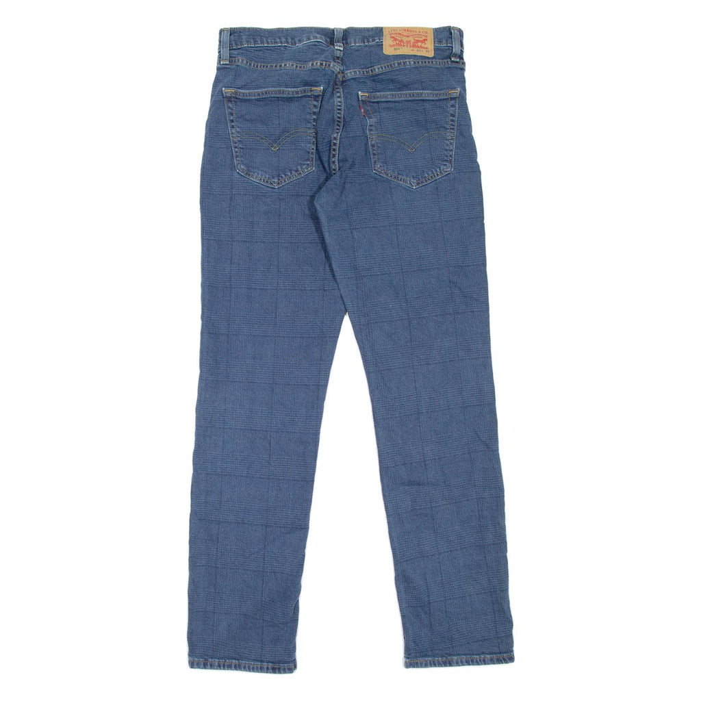LEVI'S 511 Jeans Check Mens Blue Slim Straight W30 L32