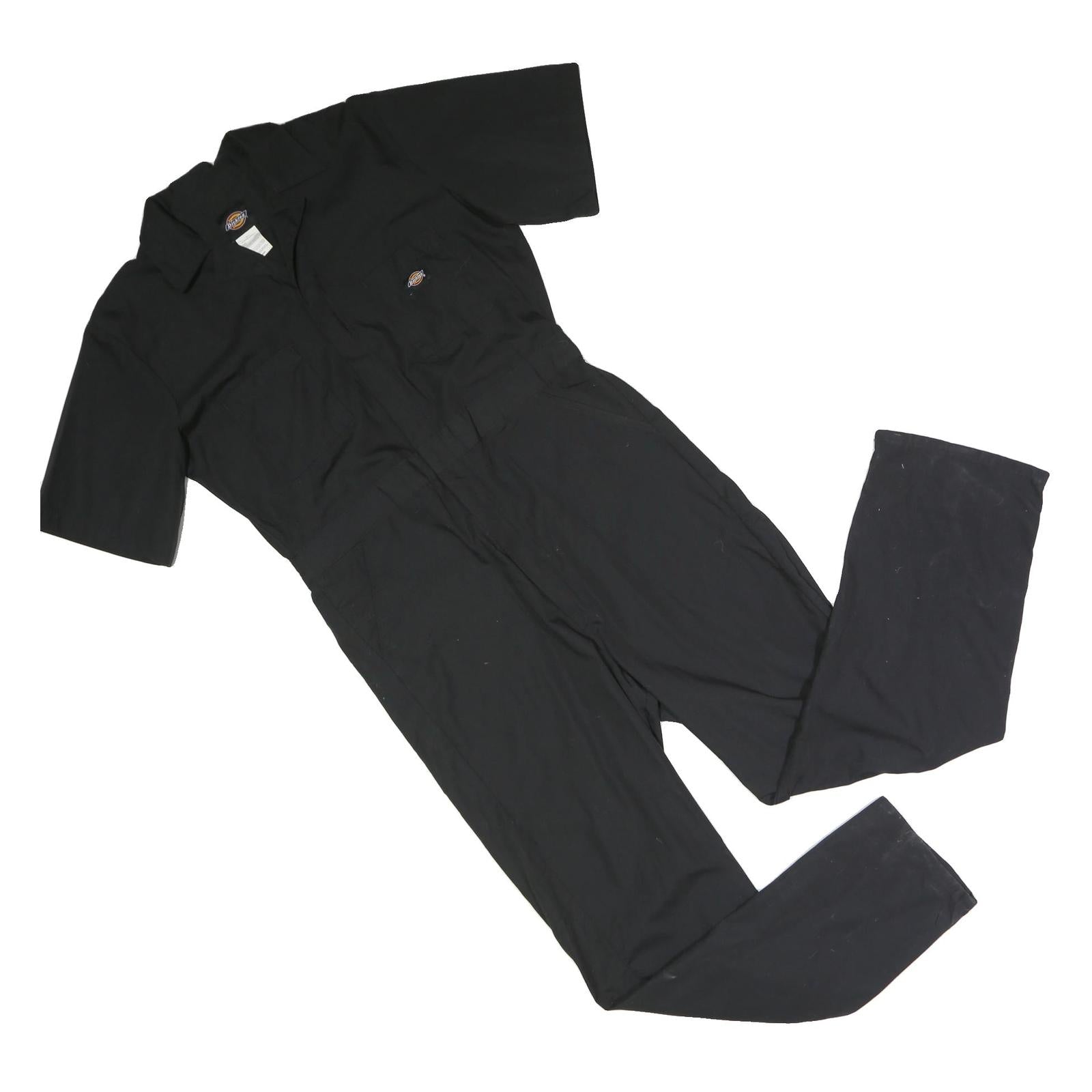 DICKIES Mens Black Polyester Blend Dungarees Regular Fit Short Sleeve M W36 L31