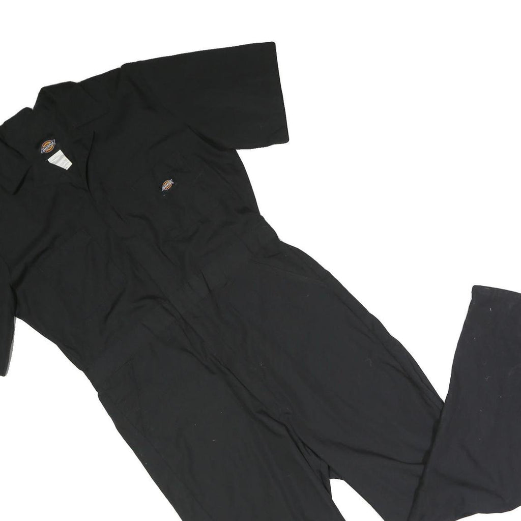 DICKIES Mens Black Polyester Blend Dungarees Regular Fit Short Sleeve M W36 L31