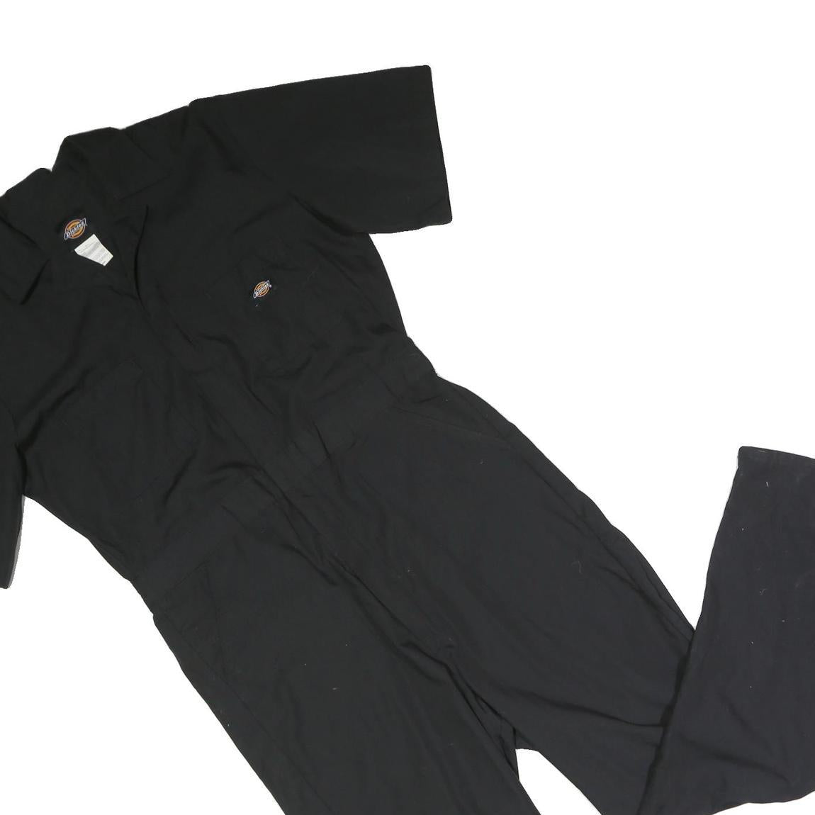 DICKIES Mens Black Polyester Blend Dungarees Regular Fit Short Sleeve M W36 L31