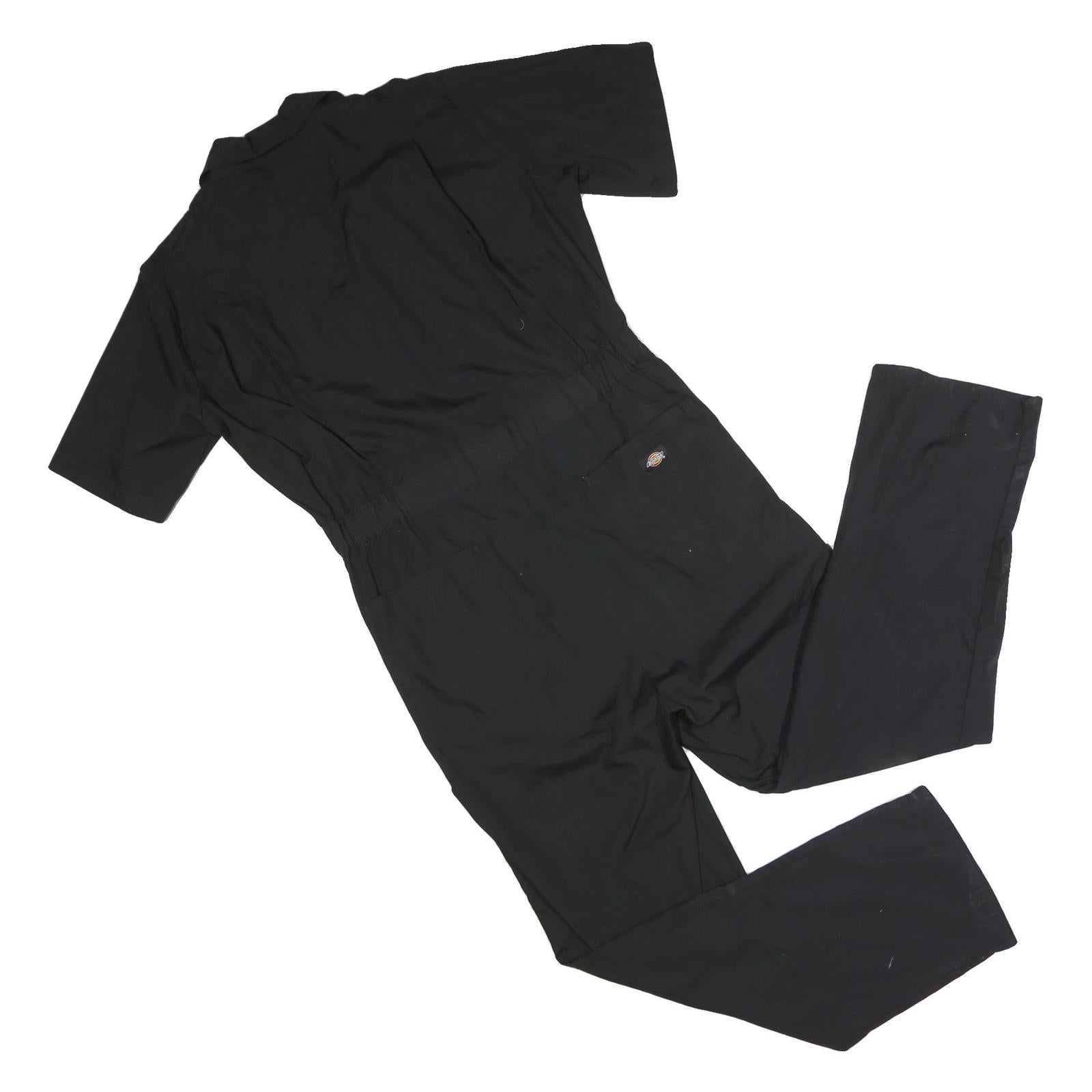 DICKIES Mens Black Polyester Blend Dungarees Regular Fit Short Sleeve M W36 L31