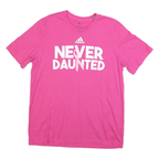 ADIDAS Womens Pink L Never Daunted Graphic T-Shirt Short Sleeve Crew Neck