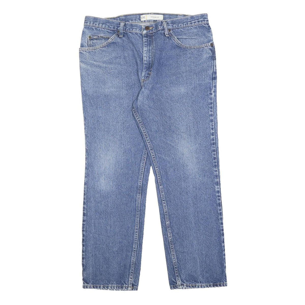 LEE Womens Jeans Blue Regular Straight Denim Medium W38 L30 Classic Zip Pockets