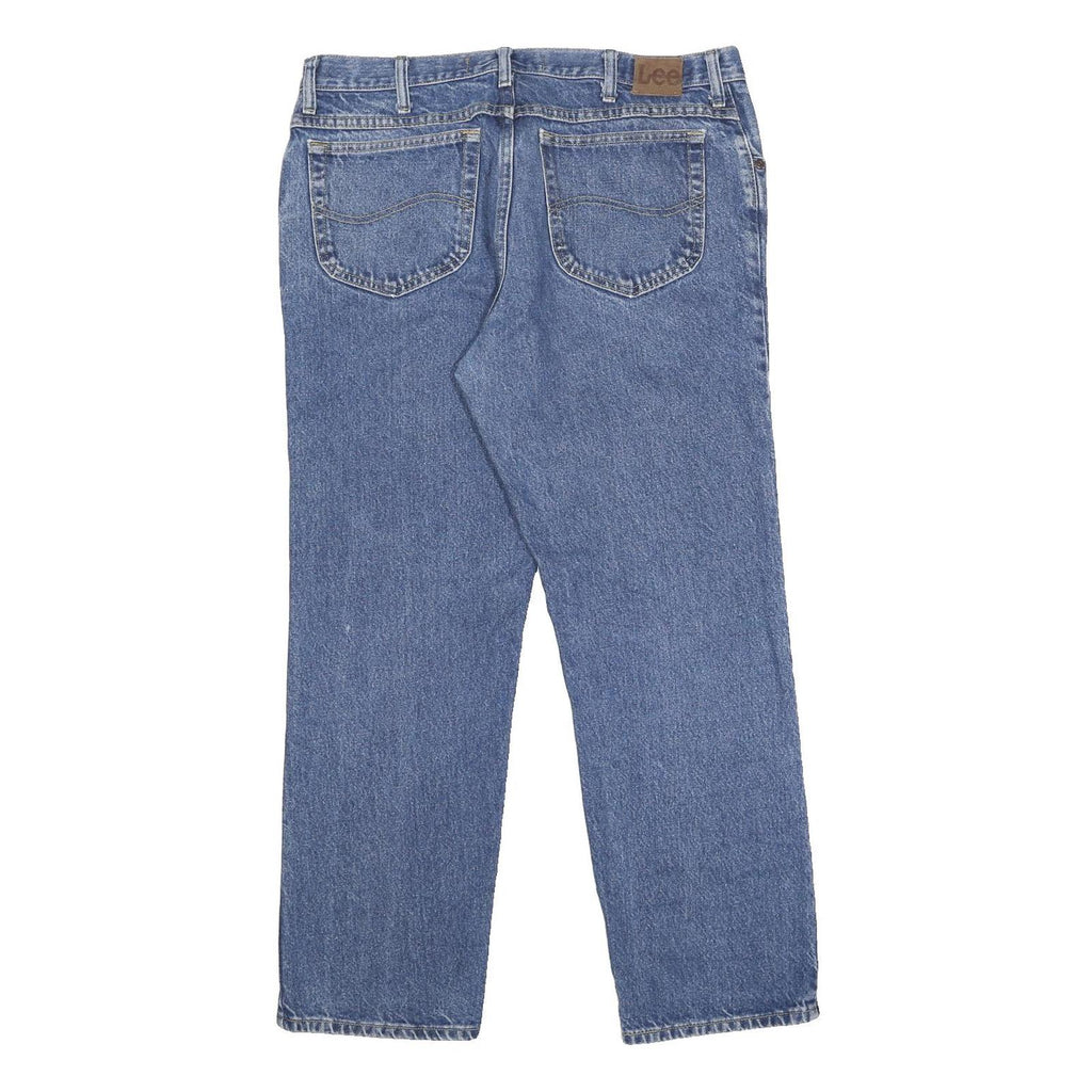 LEE Womens Jeans Blue Regular Straight Denim Medium W38 L30 Classic Zip Pockets