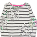 JOULES Womens Patterned Jumper White Striped Tight Knit UK 6