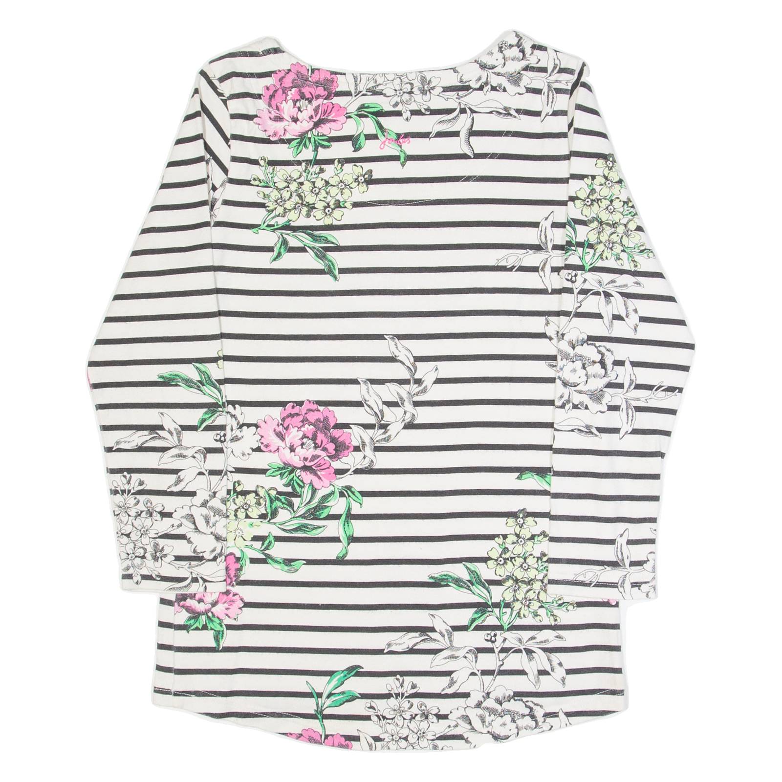 JOULES Womens Patterned Jumper White Striped Tight Knit UK 6