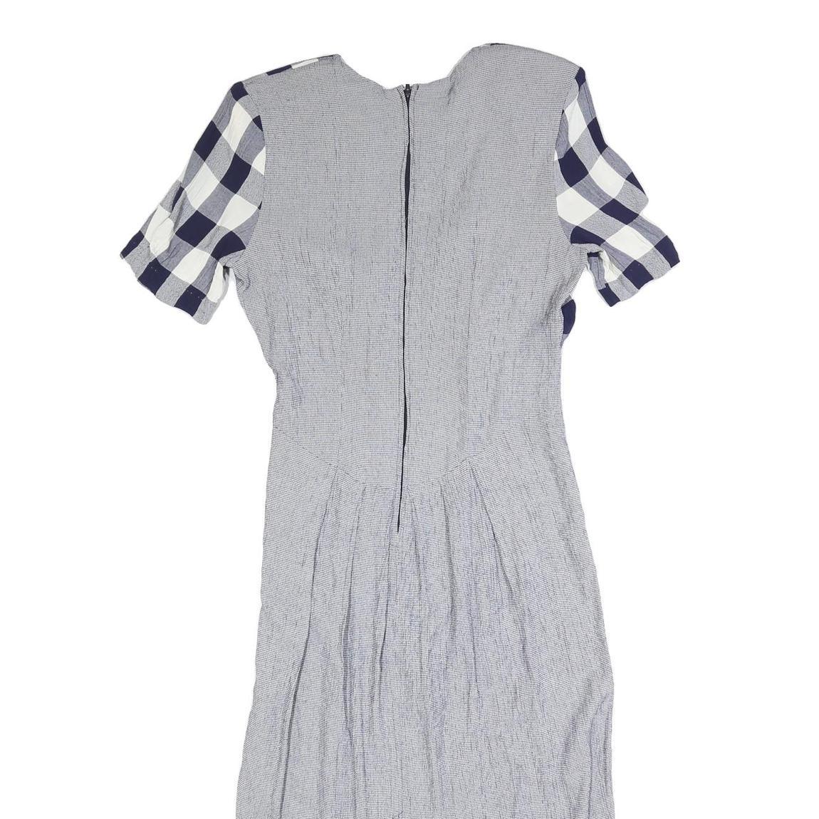BENTLEY Womens Blue & White Check Fit & Flare Woven Dress Cotton Blend M