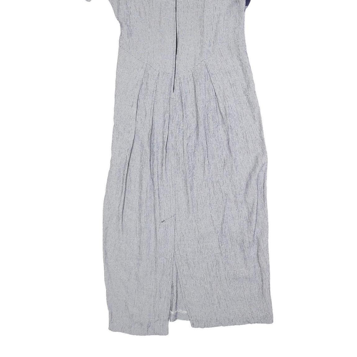 BENTLEY Womens Blue & White Check Fit & Flare Woven Dress Cotton Blend M