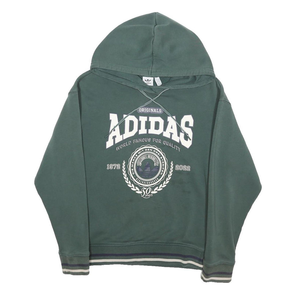 ADIDAS ORIGINALS Womens Green Hoodie UK 4 Cotton Blend Pullover Casual
