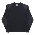 EQUIPMENTS Mens Navy Blue Plain Crew Neck Basic Knit Jumper M Wool Blend