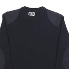 EQUIPMENTS Mens Navy Blue Plain Crew Neck Basic Knit Jumper M Wool Blend