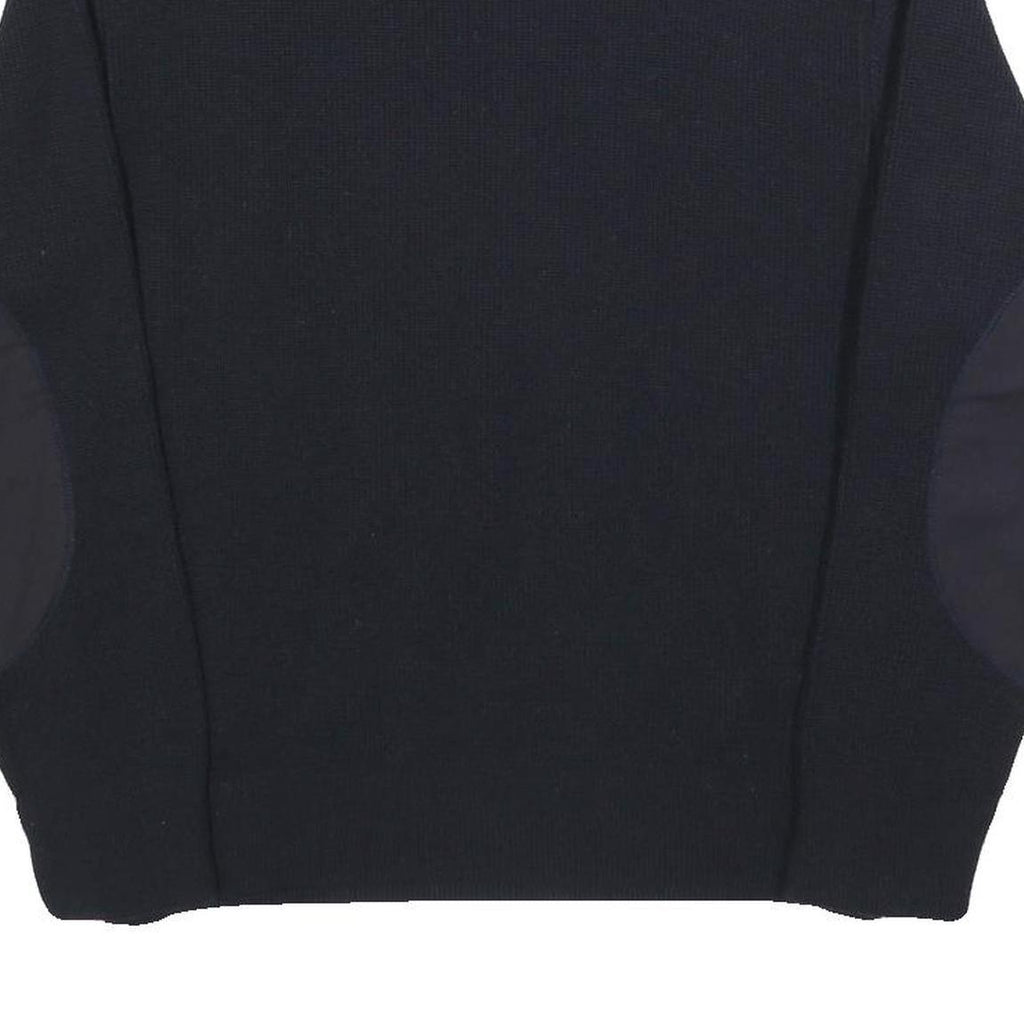 EQUIPMENTS Mens Navy Blue Plain Crew Neck Basic Knit Jumper M Wool Blend