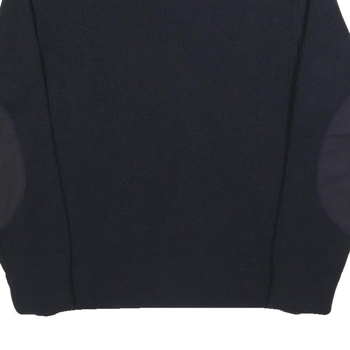 EQUIPMENTS Mens Navy Blue Plain Crew Neck Basic Knit Jumper M Wool Blend