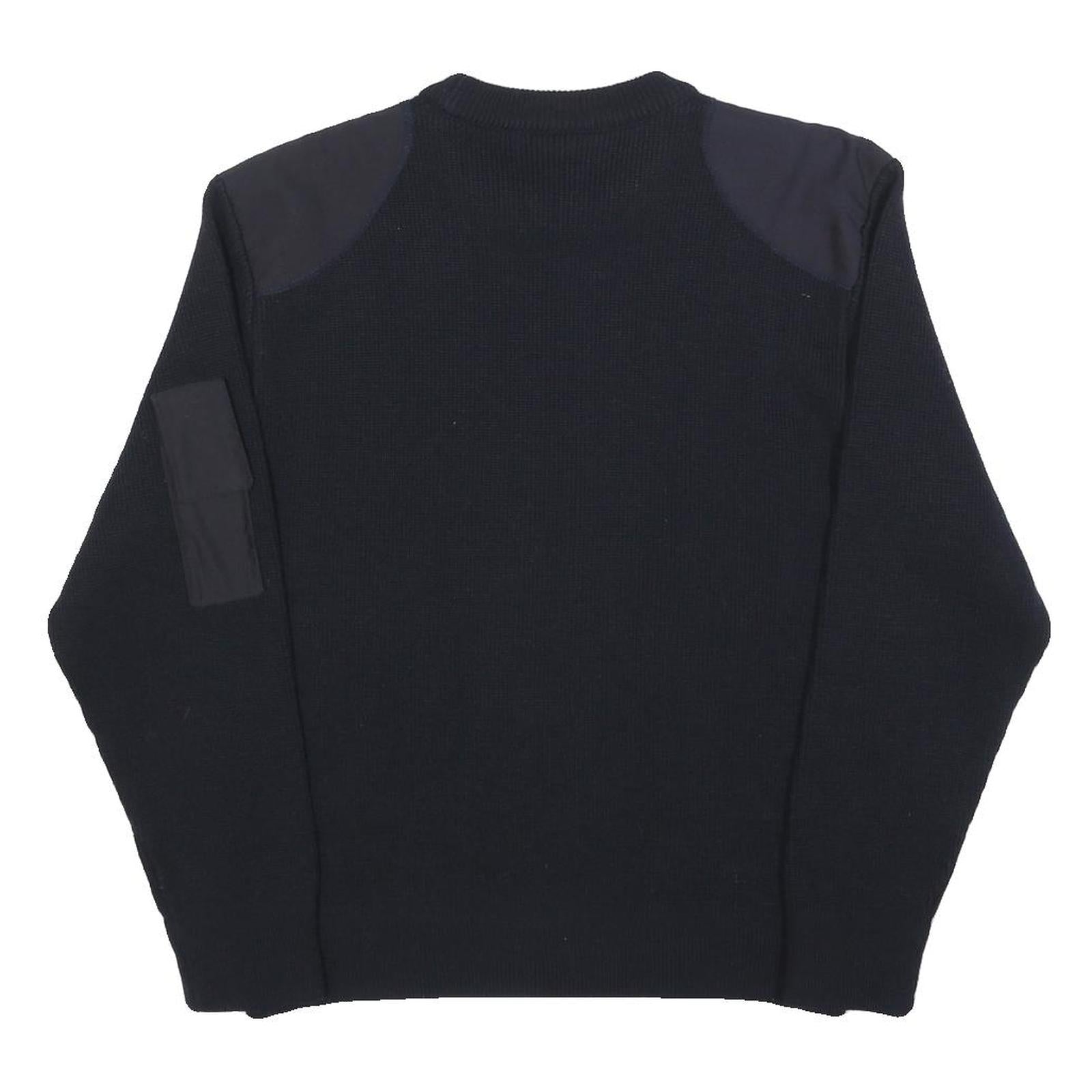 EQUIPMENTS Mens Navy Blue Plain Crew Neck Basic Knit Jumper M Wool Blend