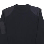 EQUIPMENTS Mens Navy Blue Plain Crew Neck Basic Knit Jumper M Wool Blend