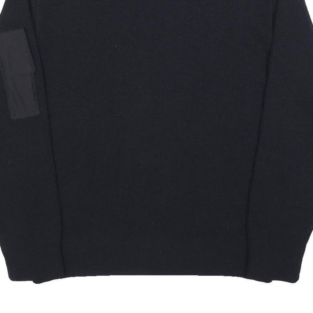EQUIPMENTS Mens Navy Blue Plain Crew Neck Basic Knit Jumper M Wool Blend
