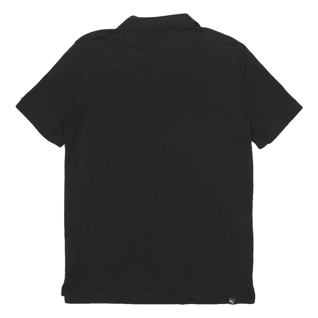 PUMA Mens Black Short Sleeve Plain Polo Shirt M Cotton Blend Classic Fit
